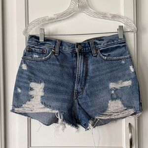 Abercrombie & Fitch Blue Distressed Jean Shorts size 27/4. Never worn.
